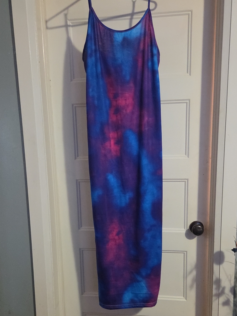 Rebdolls Blue & Purple Tie-Dye Slip Dress with Pink Accents